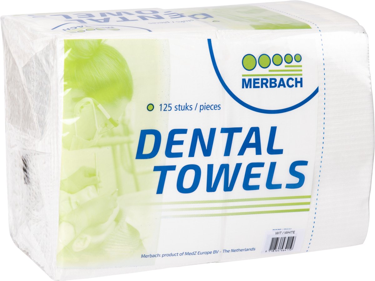 Goedkoopste Merbach dental towel wit, 4 x 125 stuks