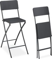 Costway Set Van 2 Outdoor Barkrukken, Inklapbare Bar Met Rugleuning En Voetensteun Tot 150 Kg Belastbaar Zithoogte 71 Cm Tuinstoelen Voor Balkon Tuin En Zwembad 1078829600