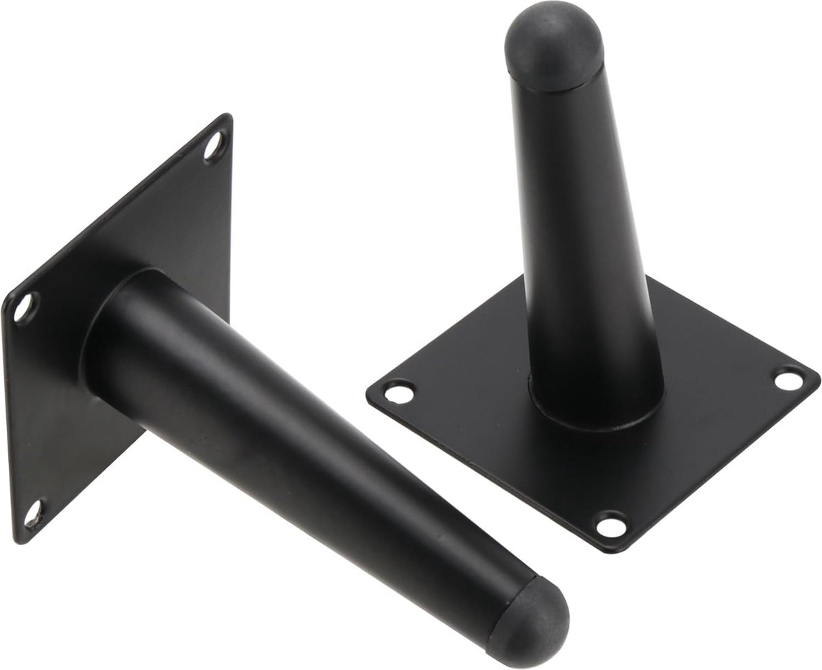 DBREAKS Schuine meubelpoten, 4 stuks tafelpoten, metaal, zwart, antislip kegelvormige meubelpoten, tafelpoten voor tafels, banken, tv-kasten, stoelen, kasten, vervangende kastpoten, 15 cm