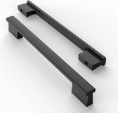 Amerdeco 10 pièces poignées de meubles, noir, 192 mm, distance entre les trous, tiroirs, poignées pour armoires de cuisine, poignées de placard, poignées de tiroirs, poignées de porte pour armoires de cuisine, armoire, UK0048