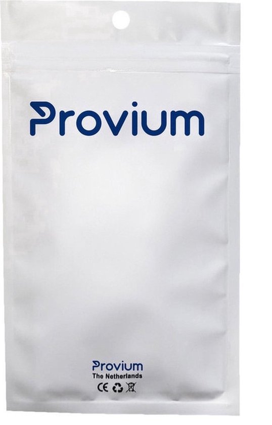 Witte verpakking van Provium met een blauw logo en 'The Netherlands' onderaan.