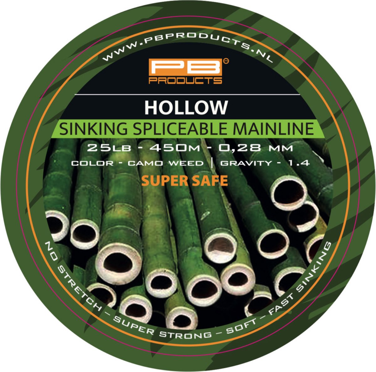 PB Hollow Braid Splicable Camo Weed 0.28mm 25Lb 450m