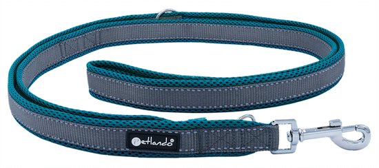 Dressuurlijn Outdoor petrol - verstelbare hondenlijn maat S - 230 cm x 1,5 cm