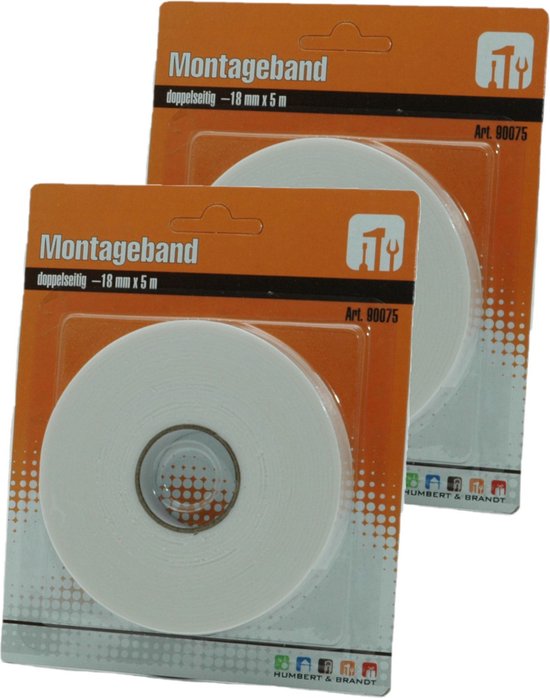 Set de 3 x adhésifs de montage double face op rol pour miroirs et carrelage 18 mm x 5 m - Miroirs à suspendre/monter