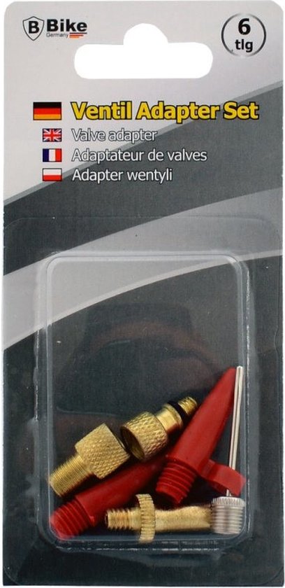 Fiets nippelset - verloopnippels 6-delig - ventiel adapter set - Alles voor de fiets