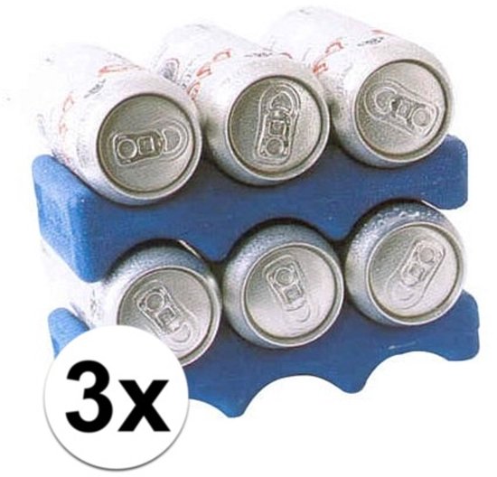 3 Stuks blauwe koelelementen voor frisdrank/bier blikjes van Sachi — afbeelding 2