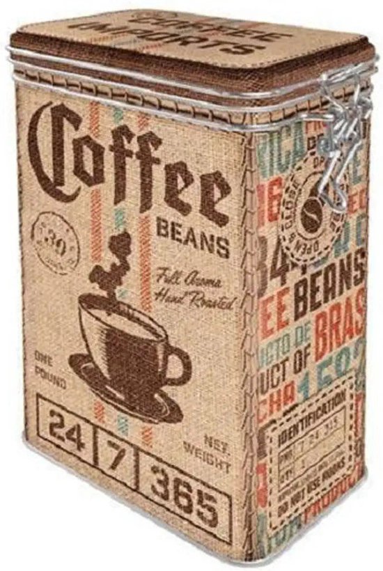 Foto: Nostalgic art koffie bewaarblik metalen luchtdicht 1300 ml nostalgische uitstraling