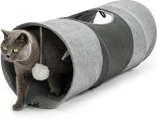Odoland Extra grote donut bedtunnel voor katten, multifunctionele Odoland Extra grote donut bedtunnel voor katten, multifunctionele