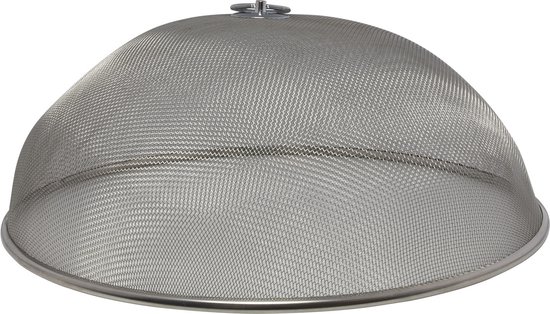 2x Vliegenkappen zilver voor voedsel 35 cm voedselkap - Eten/voedsel beschermen tegen ongedierte - Afdekkappen/vliegenkappen van V-Part — afbeelding 2