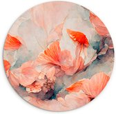 WallCircle - Cercle mural 140x140 - Fleurs - Feuilles - Plantes - Rose - Tableaux ronds salon - Plaque murale ronde - Cercle de Décoration murale - Décoration de chambre à l'intérieur - Cercle mural de Décoration murale murale - Accessoires de maison
