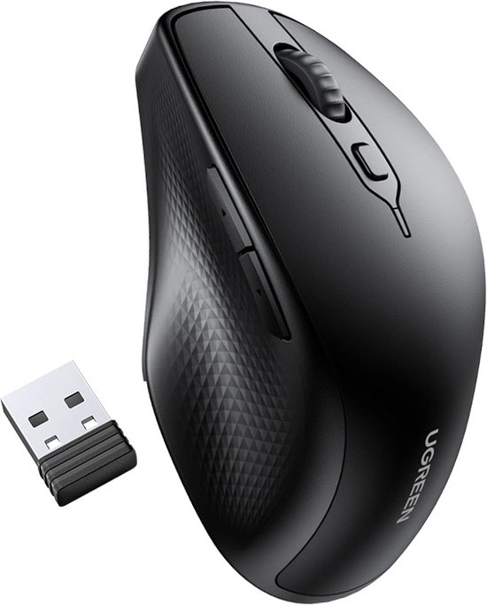 Ugreen - draadloze - ergonomische computermuis zwart - (MU101)