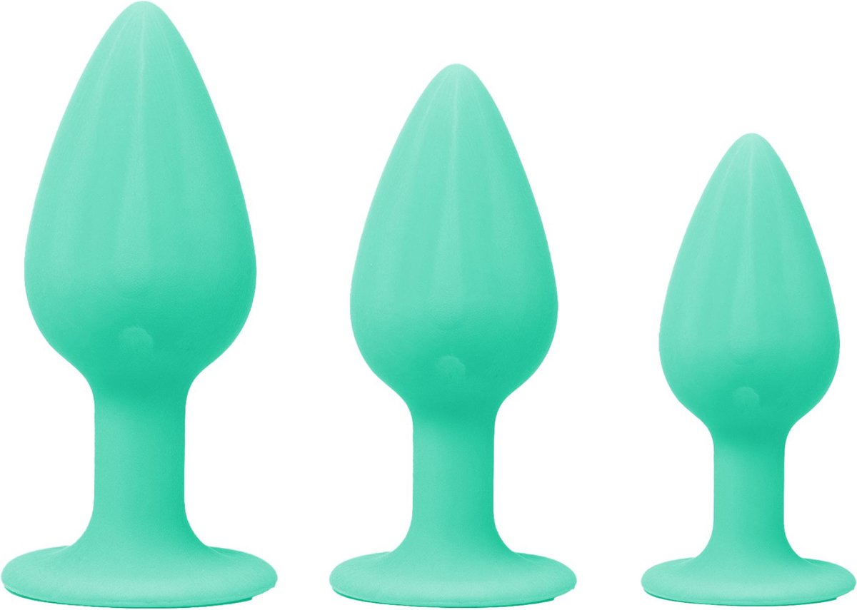 Goedkoopste Cupitoys® Siliconen buttplug set - Klein - Groen - Sex toys voor vrouwen - Sex toys voor mannen - Buttplugs