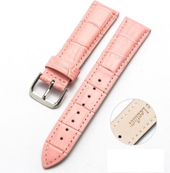 Bracelet de montre connectée By Qubix 22 mm - Compatible avec Garmin Forerunner 255 - Bracelet en cuir de crocodile - Rose - Compatible avec Garmin