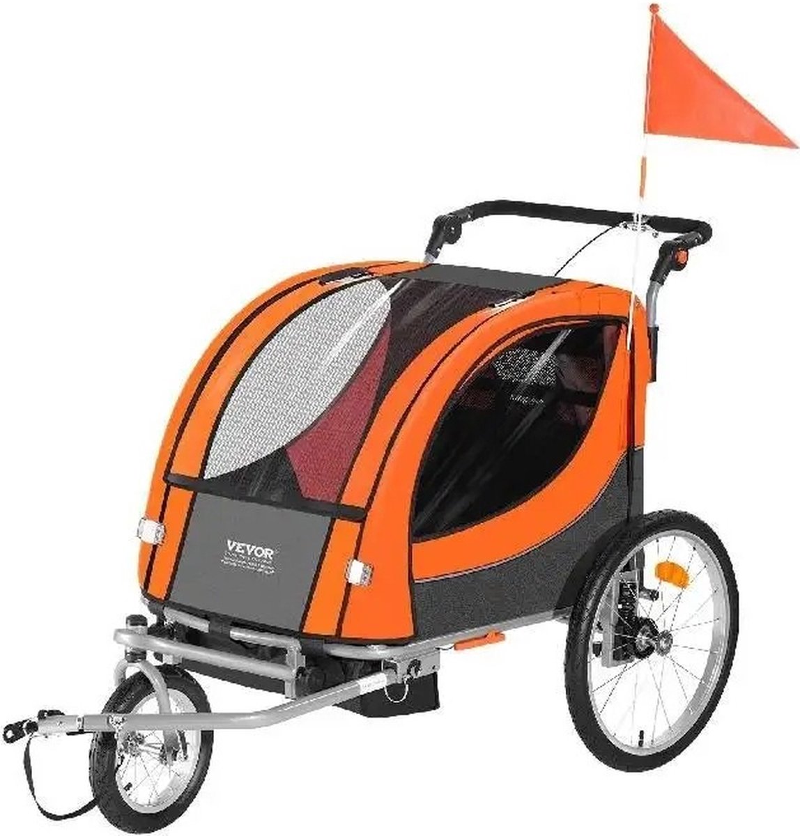 Gran VidaÂ® - Fietskar Voor Kinderen - 2 Zitplaatsen - Veiligheidsgordel - Hoog Laadvermogen - Kinderwagen