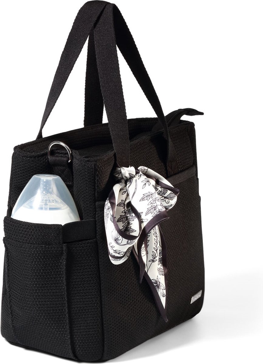 Babyono CARMEN luiertas voor kinderwagen – zwarte mommy bag met verschoonmat – 9 vakken – stijlvolle verzorgingstas thumbnail 2