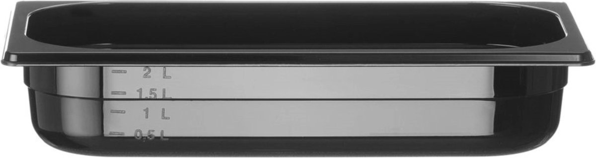 HENDI Gastronorm container – polycarbonaat – 2,5L – zwart – temperatuurbestendig – stapelbaar