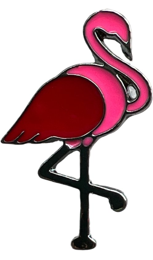 Pin's Flamingo rose sur une jambe 3 x 1,8 cm