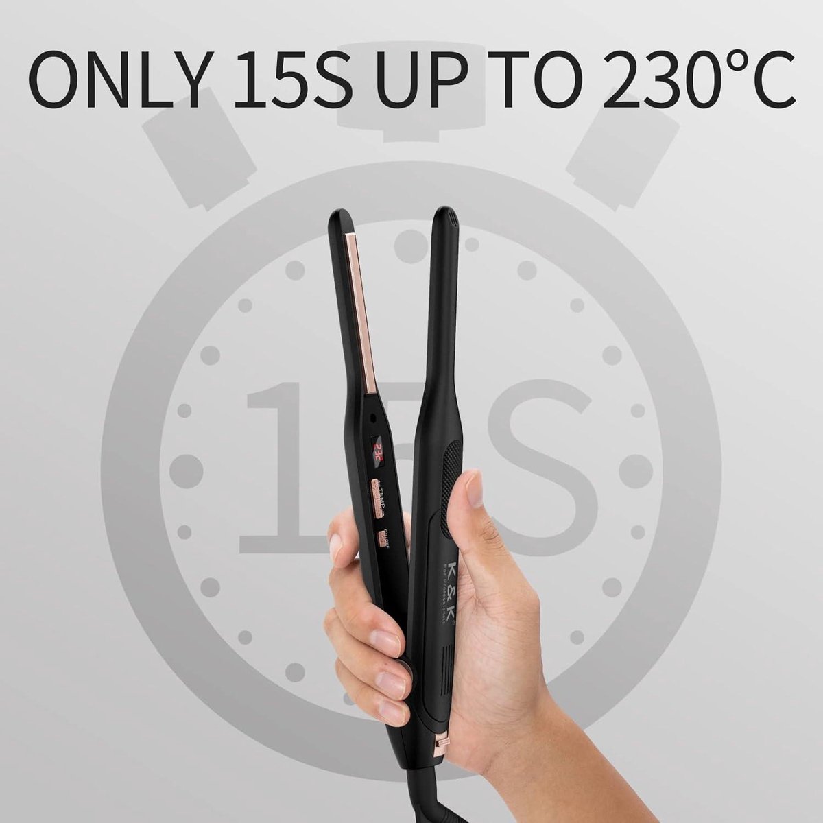 Stijltang Mini Voor Kort Haar 2 in 1 Glad en Krullend - afbeelding 2