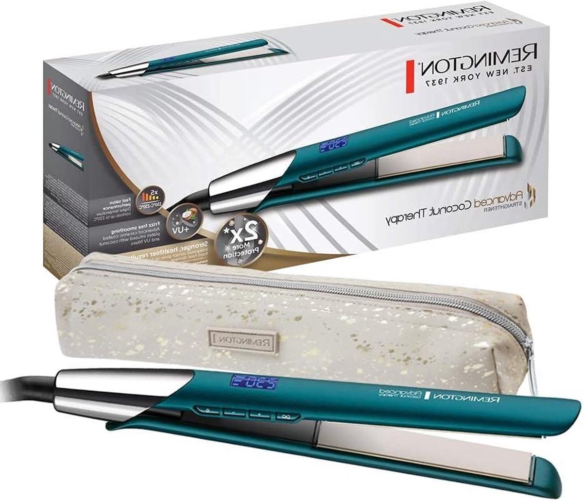 Stijltang LCD-scherm stijltang S8648 geïntegreerde sensor hoogwaardige keramische coating Advanced Coconut Therapy groen 1 stuk