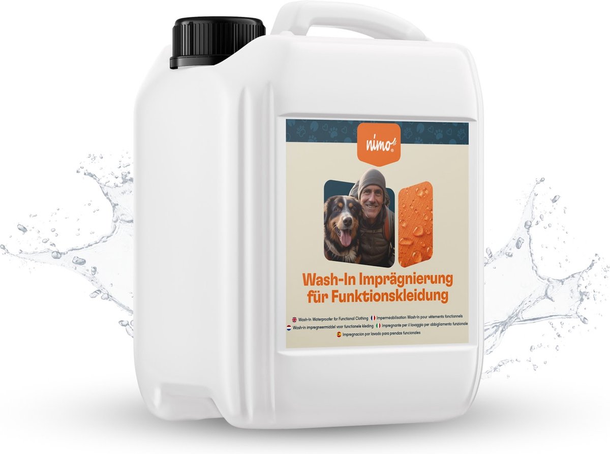 nimo® wash-In impregnatie voor functionele kleding • afdichting ter bescherming tegen vocht en vuil