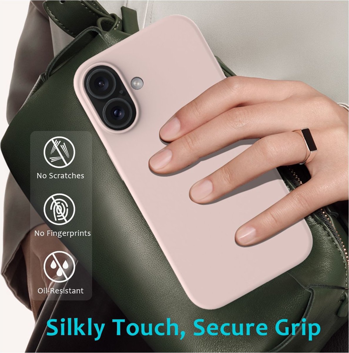 Mobigear Hoesje geschikt voor Apple iPhone 16 Siliconen Telefoonhoesje | Mobigear Rubber Touch Backcover | iPhone 16 Case | Back Cover - Roze