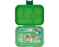 Yumbox Original - lekvrije Bento box lunchbox - 6 vakken - Jurassic Green / Funny Monsters tray