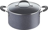 Bol.com Minerale steelpan met deksel - 24 cm - siliconen handgrepen - geschikt voor alle warmtebronnen aanbieding