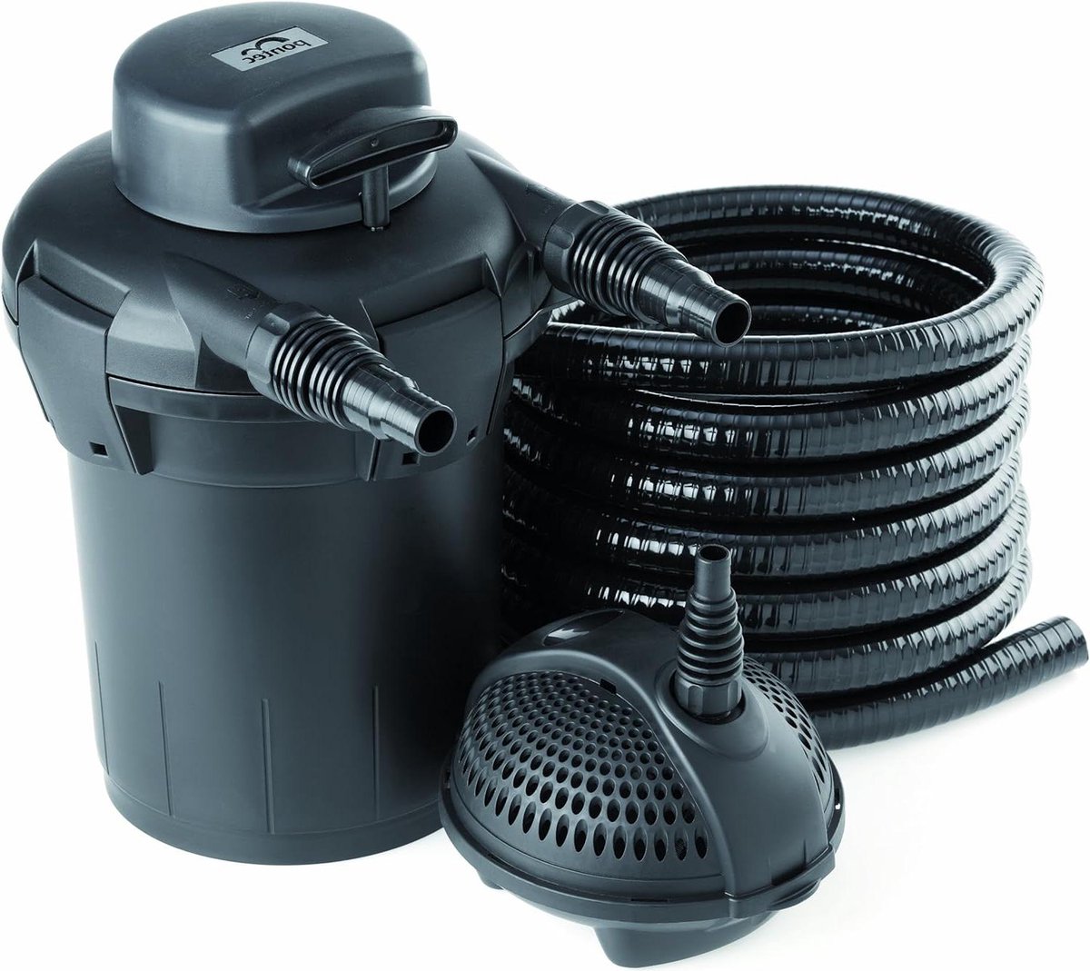PondoPress Set 5000 vijverfilter 18x16x125 cm met 7 watt UVC-vermogen 1500 l h vijverfilter met uvc lamp