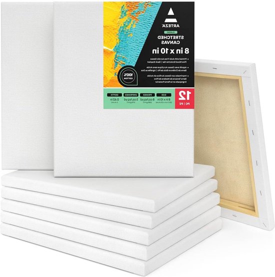 MEEDEN Leinwand Papier 9x12 Inch,2 x10 Blatt,100% Baumwolle, Grundiert mit säurefreiem Gesso, Papier für Acryl- oder Ölfarben