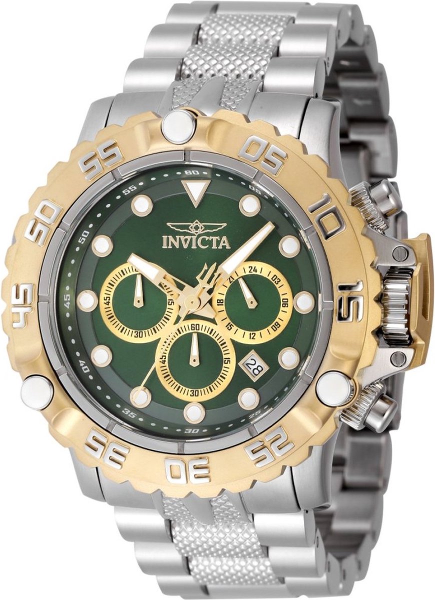 Invicta Subaqua - Poseidon 47183 Heren Horloge - Waterdicht - Analoog - Quartz Uurwerk - Roestvrij Staal met groene Wijzerplaat - 55mm