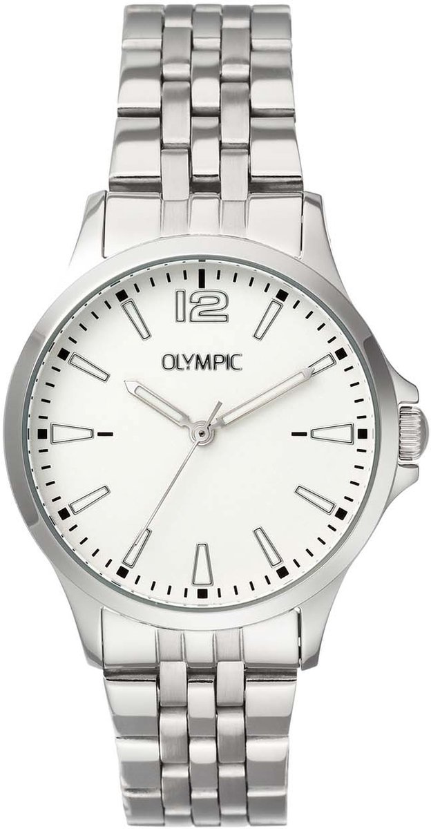 Olympic OL72DSS110 Dani Dames Horloge - Mineraalglas - Staal - Zilverkleurig - 32 mm breed - Quartz - Vouw-Vlindersluiting - 5 ATM (douchen)