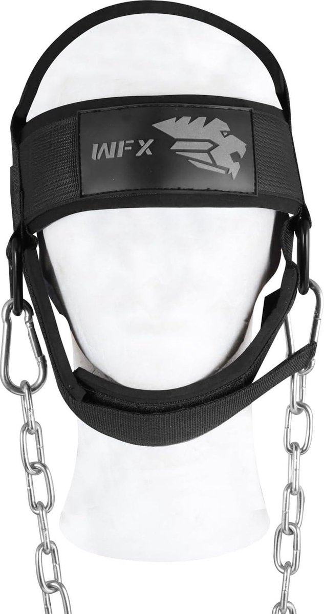 Head Harness Neck Diving Heavy Duty Long Adjustable Steel Chain Fitness Neck Harness Weightlifting Padded Neoprene Belt