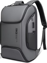 E-Shop4u® - Sac à dos USB multifonction pour ordinateur portable - Étanche - Grande capacité - Grijs - Fonction de chargement USB
