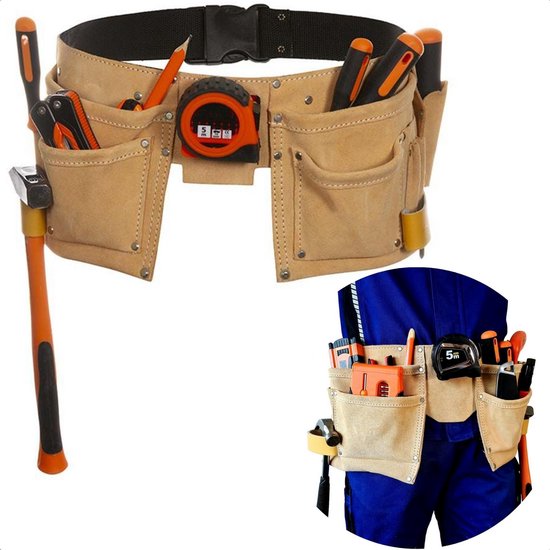 Lederen tuingordel, tuingereedschap voor vrouwen, praktische gordel, opbergtas voor tuingereedschap, cadeau voor tuiniers en bloemisten