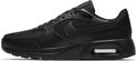 Zwarte Nike Air Max sneaker met mesh en leren overlays. Zichtbare Air unit in de zool.