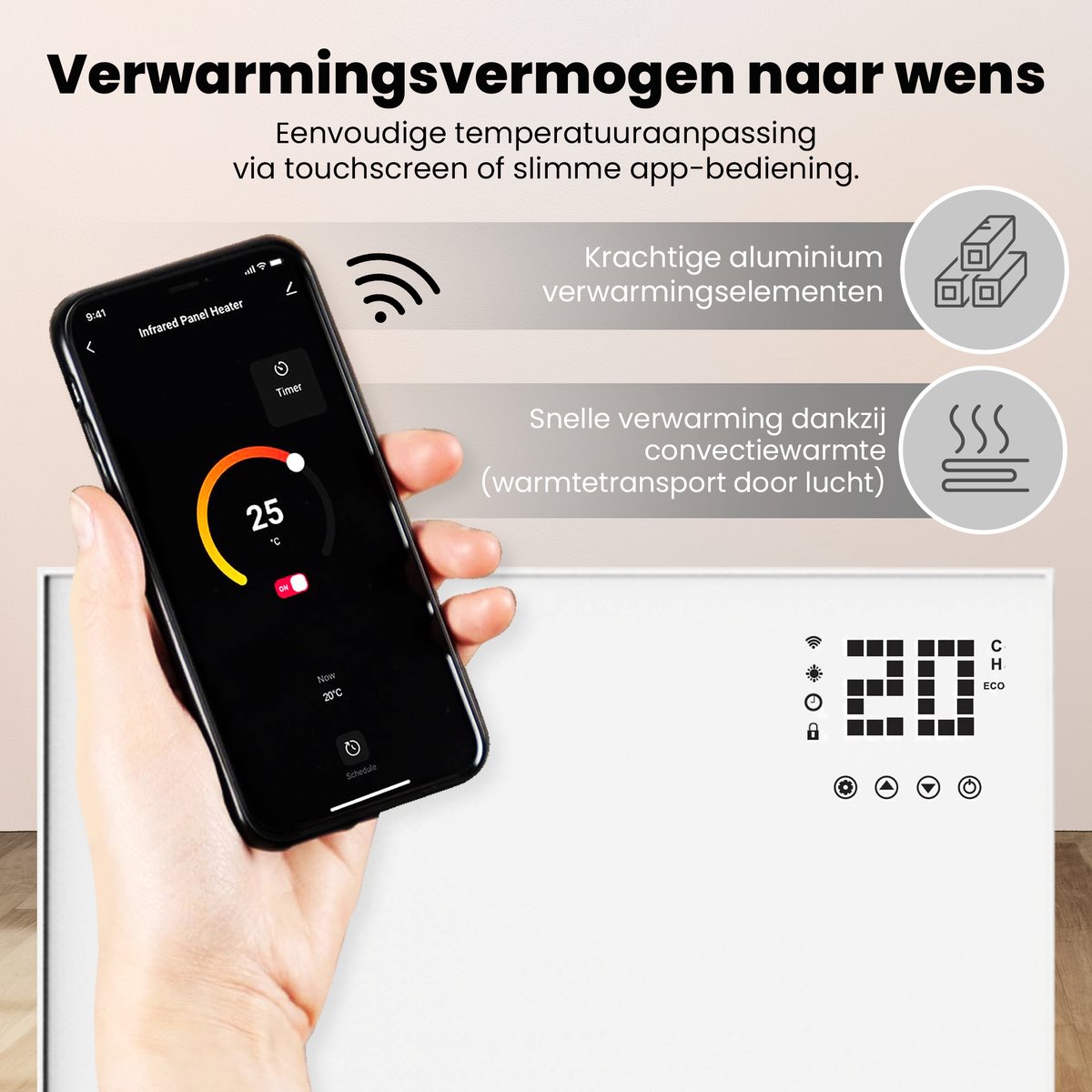 La Palma Smart 500 2-in-1 infraroodverwarming & convectiekachel