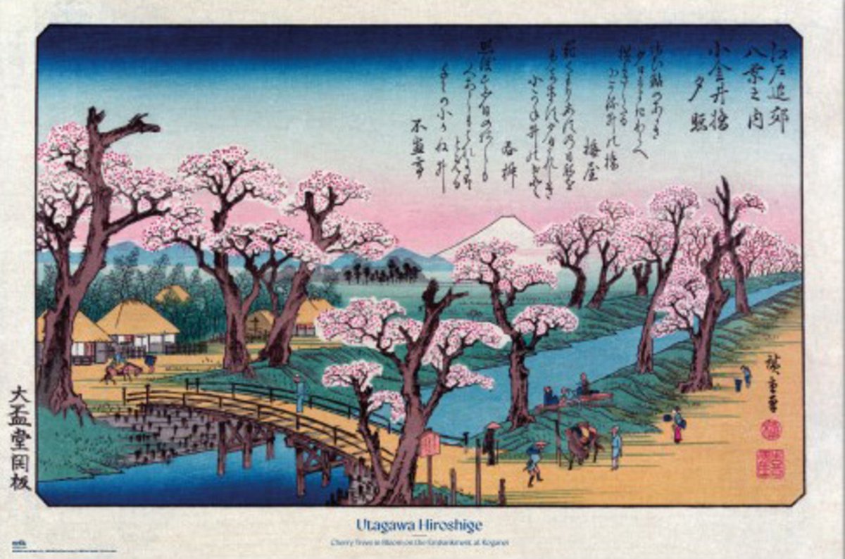 Grupo Erik Poster Cherry Trees at Koganei Utagawa Hiroshige - 91,5x61cm Divers