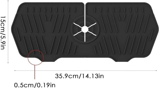 Tapis de drainage derrière le robinet – Tapis collecteur Water en Siliconen durable | Tapis collecteur Water d'évier à vidange rapide derrière le robinet, tapis de séchage en Siliconen pour Cuisine, salle de bain (3 couleurs)