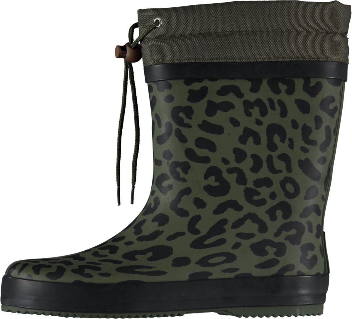 Xq Footwear Dames Regenlaars Gevoerd Leopard&Groen - Laarzen - 38