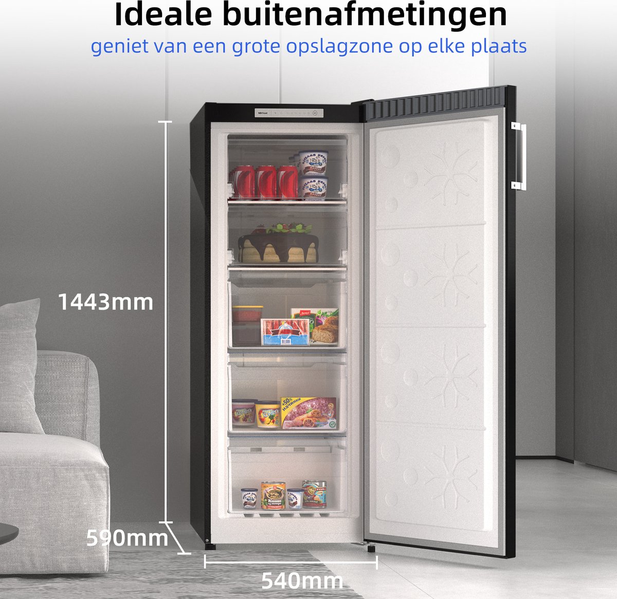 CHIQ CSD95BC | Vriistaande Vriezers - 85L - 12 Jaar Garantie op Compressor - Energieklasse C Vrijstaand refrigerator - Breedte 549 mm - Hoogte 849 mm - 85 cm - 85 l