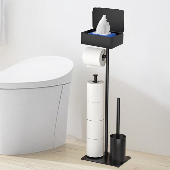 Bosio open roestvrijstalen toiletset Zwart mat | 24243100