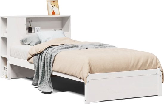 Bedframe zonder matras Zadar kunstleer wit en zwart 90x190 cm
