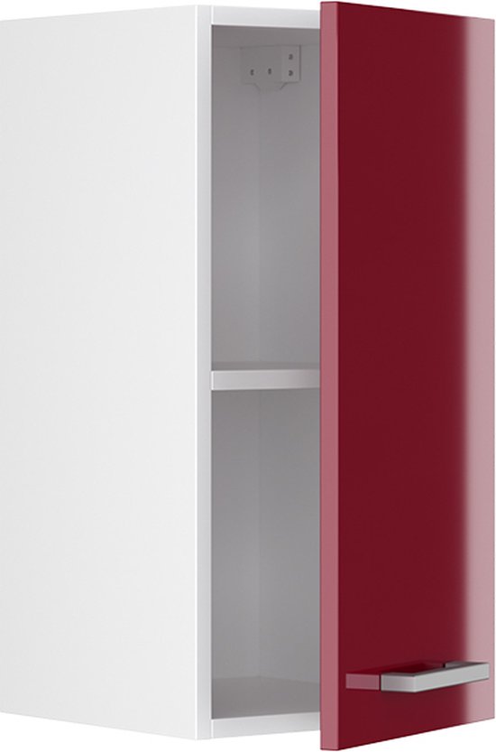 Vicco Armoire suspendue universelle R- Line, Rouge bordeaux brillant/ Wit, 30 cm avec porte