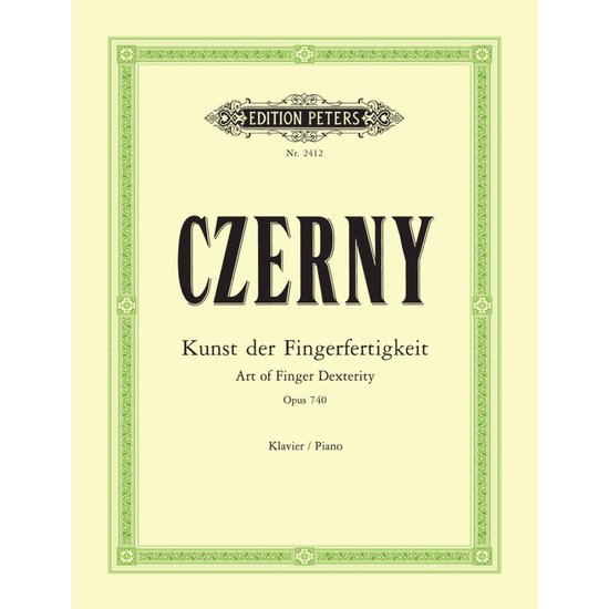 Page de titre : "CZERNY", "Kunst der Fingerfertigkeit", "Art of Finger Dexterity", "Opus 740", "Klavier / Piano".