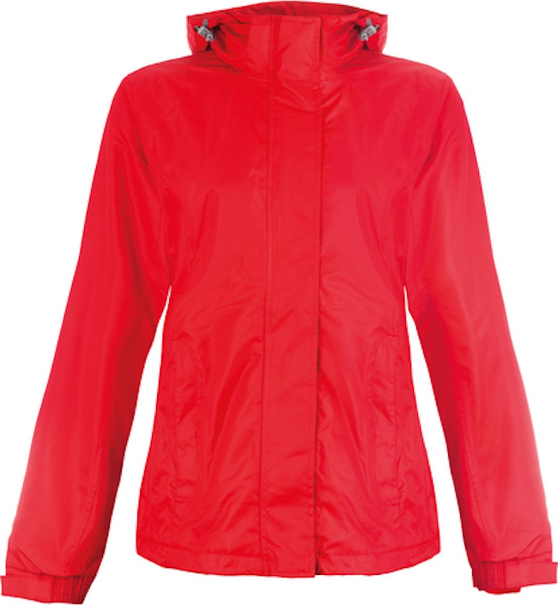 Women’s ‘Performance C+’ Outdoorjas met afneembare capuchon Fire Rood