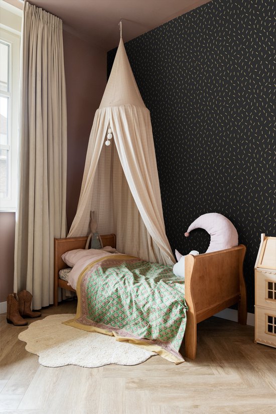 ESTAhome papier peint motif graphique noir et or - 139128