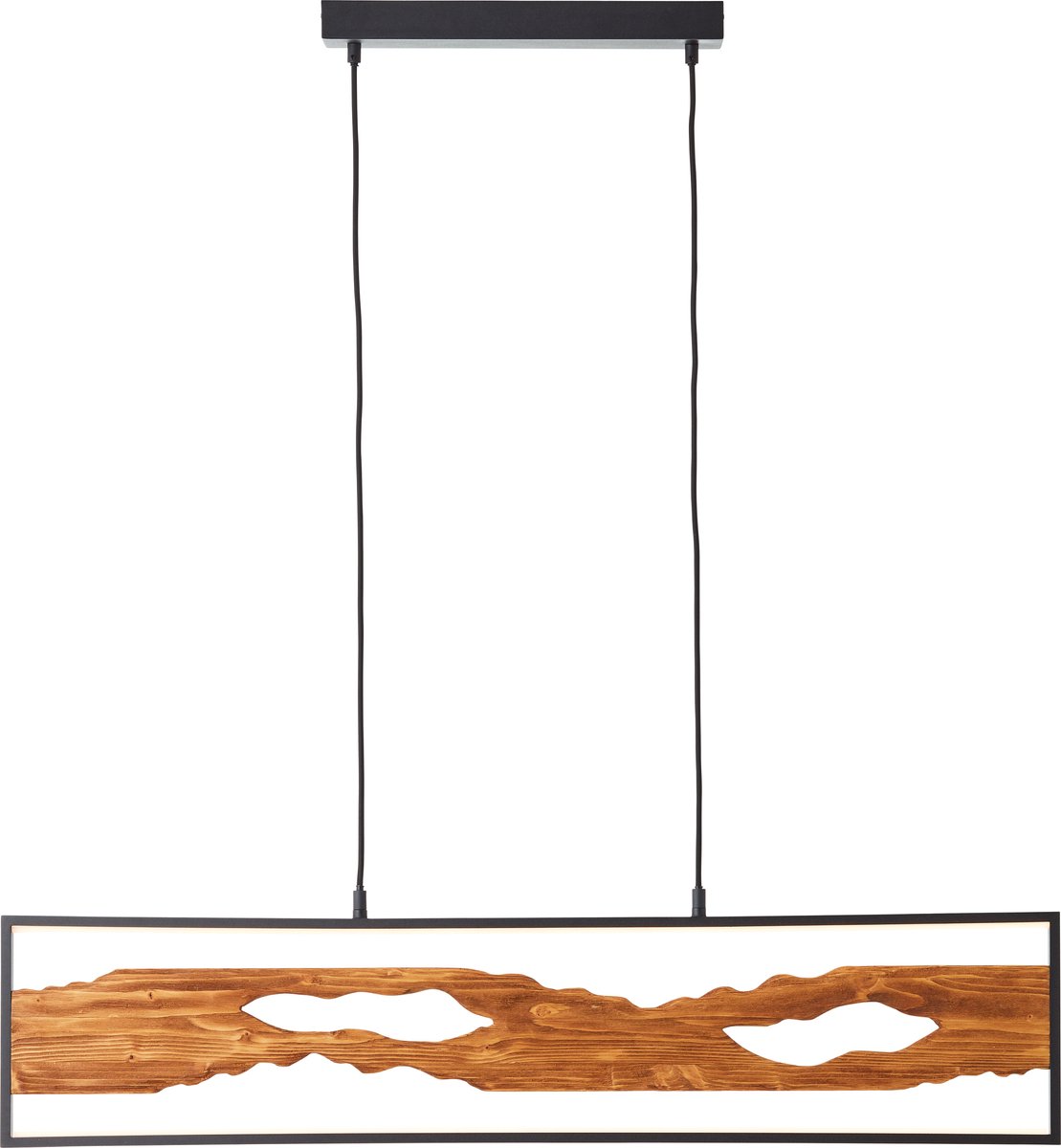 Brilliant Chaumont - Hanglamp - LED 20W - 2300lm, 3000K - Zwart/Hout