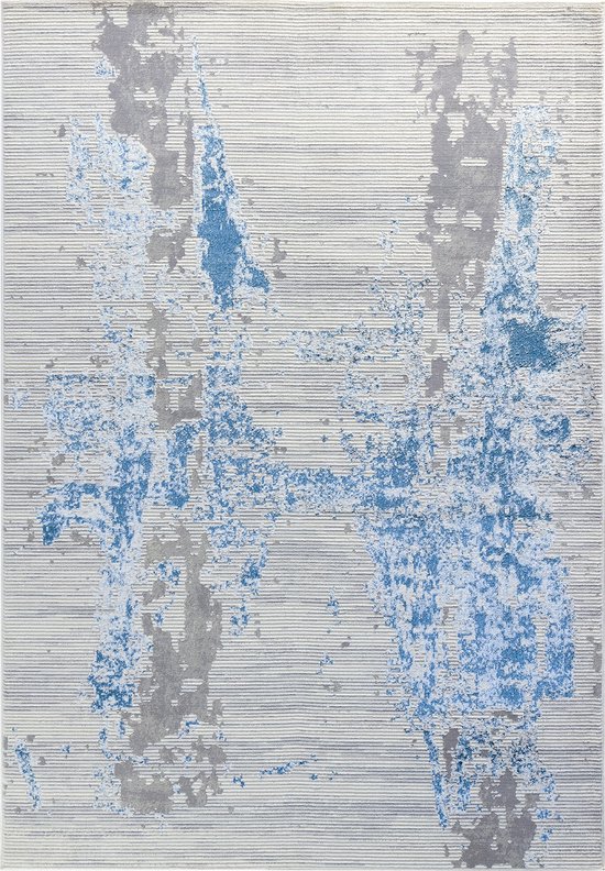 SURYA Vloerkleed - Woonkamer, Slaapkamer - Modern Abstract Tapijt EYRA - Blauw/Grijs - 200x275 cm