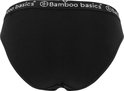 Zwarte dames slip, achterkant, met band van Bamboo Basics.