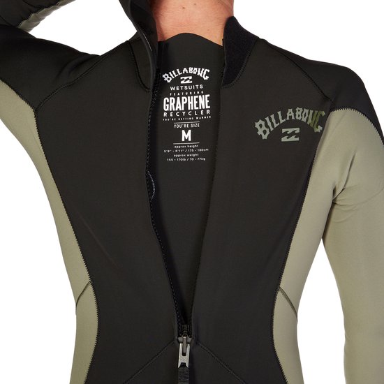 2022 Billabong Heren Absolute 4/3mm Rug Ritssluiting Wetsuit L